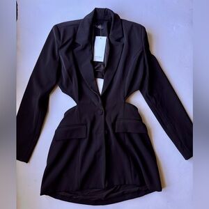 Black Blazer Dress with Unique Cutout Design